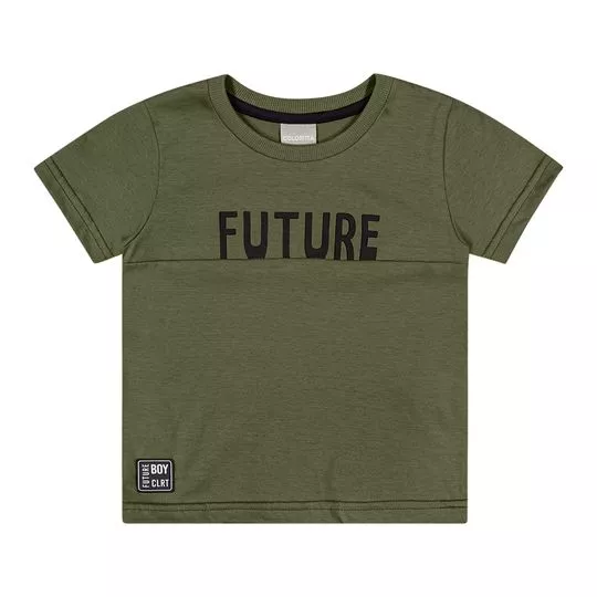 Camiseta Inscrições- Verde Militar