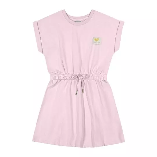 Vestido Com Recortes- Rosa Claro