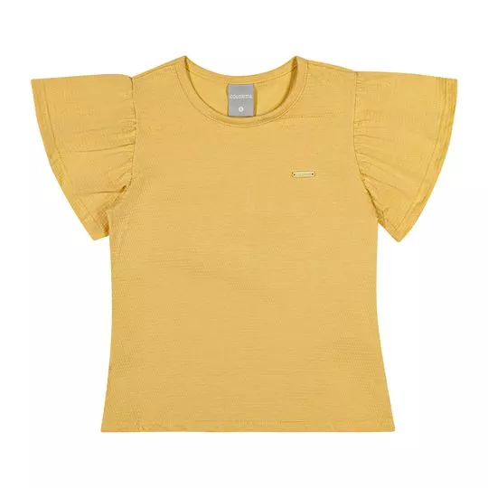 Blusa Com Franzidos- Amarelo Escuro