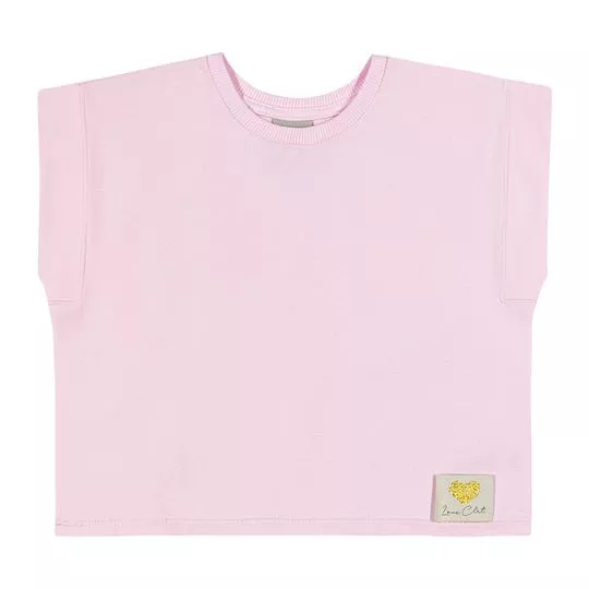 Cropped Com Recortes- Rosa Claro