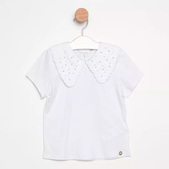 Blusa Com Pedrarias- Branca