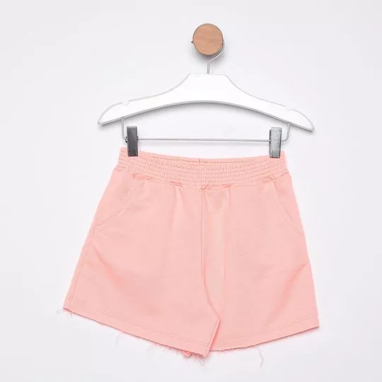 Short Em Moletinho- Laranja Neon