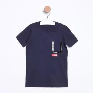 Camiseta Geométrica<BR>- Azul Marinho