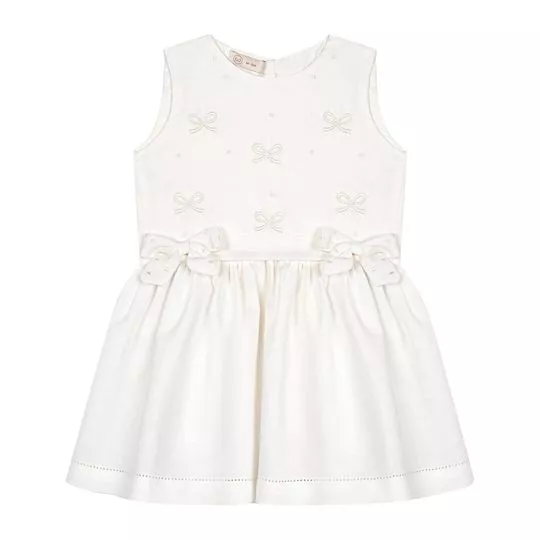 Vestido Lacinhos- Off White- Roberta Magalhães Baby & Kids