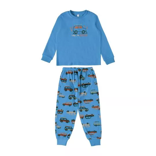 Pijama Carrinhos- Azul & Preto