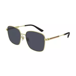 Óculos De Sol Quadrado<BR>- Dourado & Azul Marinho<BR>- Gucci