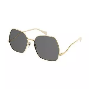 Óculos De Sol Geométrico<BR>- Dourado & Preto<BR>- Gucci