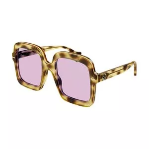 Óculos De Sol Quadrado<BR>- Amarelo & Lilás<BR>- Gucci