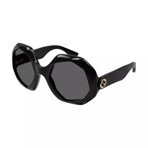 Óculos De Sol Geométrico<BR>- Preto<BR>- Gucci