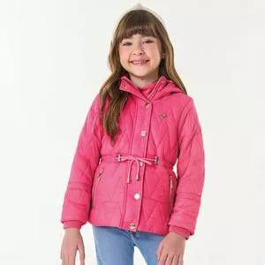 Jaqueta Puffer Com Amarração<BR>- Rosa Claro<BR>- Trick Nick