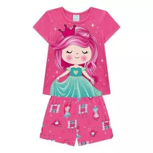 Pijama Princesa<BR>- Rosa & Verde Água