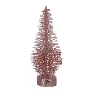 Árvore De Natal Com Brilhos<BR>- Rosa<BR>- 20cm