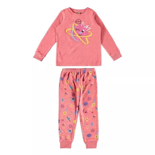 Pijama Bichinhos- Coral & Amarelo- Malwee