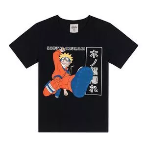 Camiseta Naruto®<BR>- Preta & Laranja