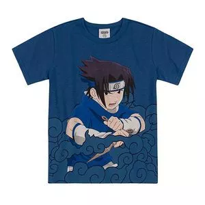 Camiseta Naruto®<BR>- Azul Marinho & Cinza