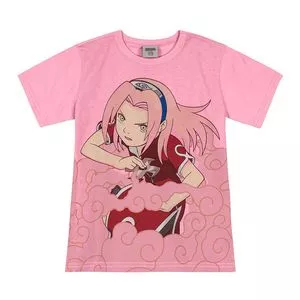 Camiseta Sakura<BR>- Rosa & Vermelha