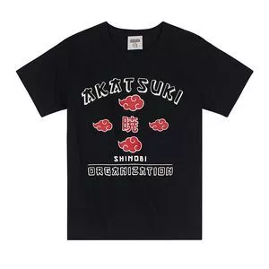 Camiseta Akatsuki<BR>- Preta & Vermelha