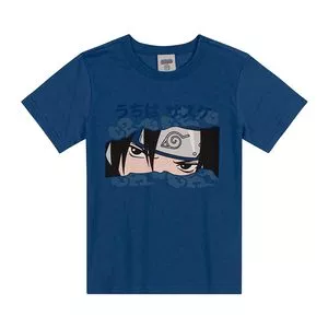 Camiseta Naruto®<BR>- Azul Marinho & Preta