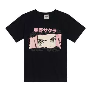 Camiseta Sakura<BR>- Preta & Rosa