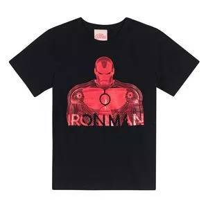 Camiseta Iron Man®<BR>- Preta & Vermelha