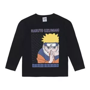 Camiseta Naruto®<BR>- Preta