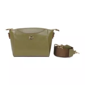 Bolsa Transversal Texturizada<BR>- Verde Militar<BR>- 16x25x7cm