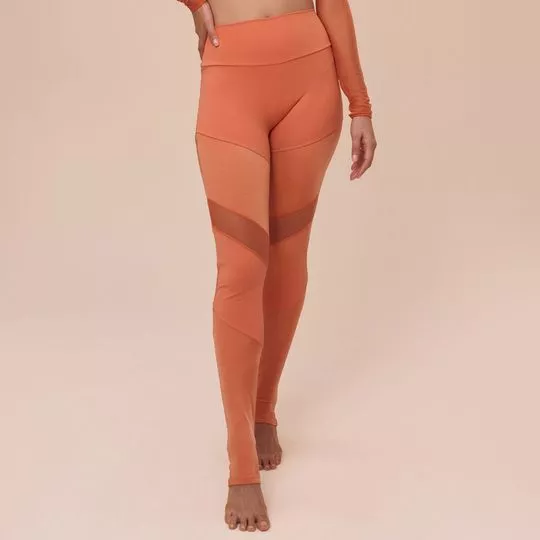 Legging Com Recortes- Laranja Claro- Suntime