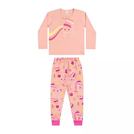 Pijama Unicórnio- Rosa Claro & Pink