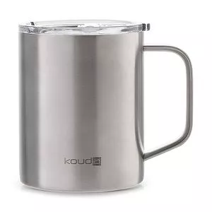 Caneca Com Tampa<BR>- Inox & Incolor<BR>- 370ml<BR>- Kouda