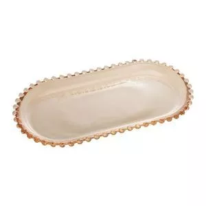 Travessa Pearl<BR>- Cristal & Âmbar<BR>- 2x30x15cm<BR>- Wolff