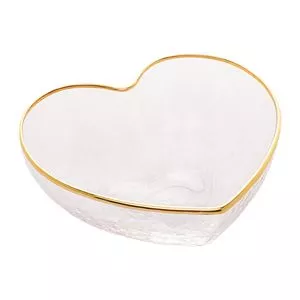 Bowl Heart<BR>- Branco & Dourado<BR>- 4x9x8cm<BR>- 100ml<BR>- Wolff