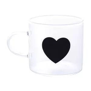 Caneca Black Heart<BR>- Incolor & Preta<BR>- 125ml<BR>- Lyor