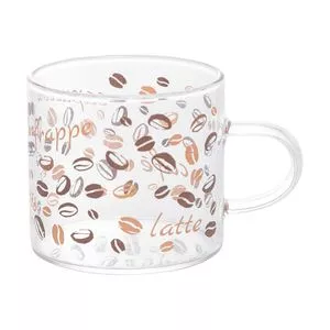 Caneca Com Inscrições<BR>- Incolor & Marrom<BR>- 125ml<BR>- Lyor