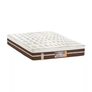 Colchão King Size Silver Star Pocket<BR>- Branco & Marrom Escuro<BR>- 32x193x203cm<BR>- Castor