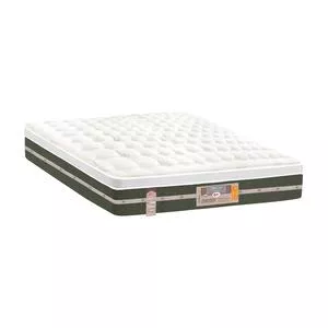 Colchão King Size Silver Star Air<BR>- Branco & Verde Escuro<BR>- 32x193x203cm<BR>- Castor