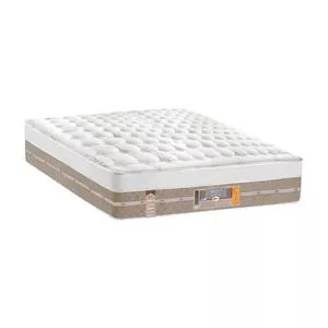 Colchão King Size Silver Star Air Pocket<BR>- Branco & Bege Escuro<BR>- 32x193x203cm<BR>- Castor