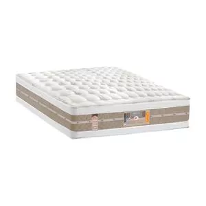 Colchão King Size Silver Star Pocket<BR>- Branco & Bege Escuro<BR>- 34x193x203cm<BR>- Castor