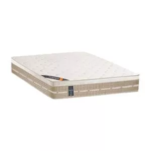 Colchão King Size Premium<BR>- Branco & Bege Escuro<BR>- 30x193x203cm<BR>- Castor