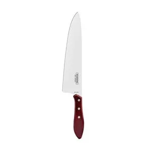 Faca Para Carne Polywood<BR>- Inox & Vermelho Escuro<BR>- 10