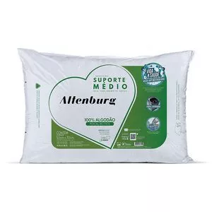 Travesseiro Suporte Médio<BR>- Branco<BR>- 70x50cm<BR>- 180 Fios<BR>- Altenburg