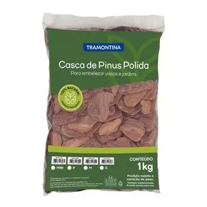 Casca De Pinus Polida<BR>- Marrom Escuro<BR>- Tamanho: M<BR>- 1Kg