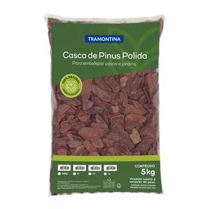 Casca De Pinus Polida<BR>- Marrom Escuro<BR>- Tamanho: M<BR>- 5Kg