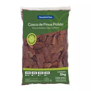 Casca De Pinus Polida<BR>- Marrom Escuro<BR>- Tamanho: G<BR>- 5Kg