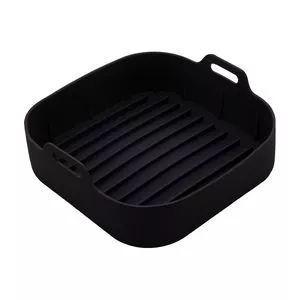 Forma Para Air Fryer<BR>- Preta<BR>- 7x20x20cm<BR>- Lyor