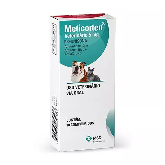 Meticorten 5mg- Uso Oral- 10 Comprimidos- Vetline