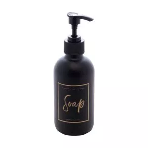 Porta-Sabonete Líquido<BR>- Preto & Dourado<BR>- 250ml<BR>- Lyor