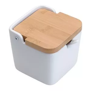 Saleiro Para Mesa<BR>- Branco & Bege<BR>- Lyor