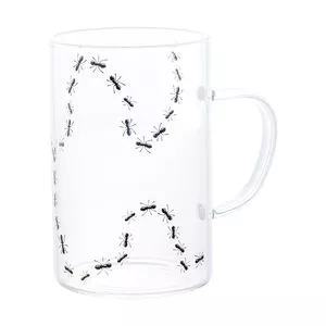 Caneca Resiste Ao Calor Formigas<BR>- Incolor & Preta<BR>- 280ml<BR>- Lyor