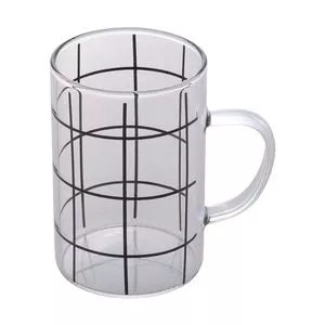 Caneca Resistente Ao Calor Stripes<BR>- Cinza & Preta<BR>- 280ml<BR>- Lyor