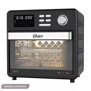 Forno & Fryer Ofor160<BR>- Preto<BR>- 34x41x39cm<BR>- 127V<BR>- 1600W<BR>- 30°C - 200°C<BR>- Oster